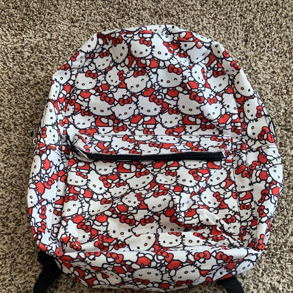 Hello Kitty White and Red Patterned Kids Backpack - Picture 3 of 6